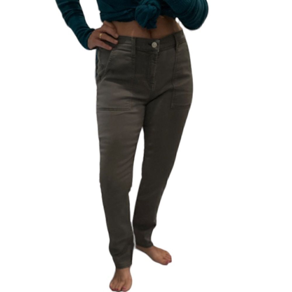 7 For All Mankind Green Mid Rise Skinny Jeans.Size 29”